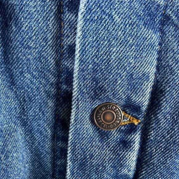 Vtg Levis Jacket Mens Large Flannel Lined Denim Trucker Made USA 90s Western Y2K - Picture 7 of 16